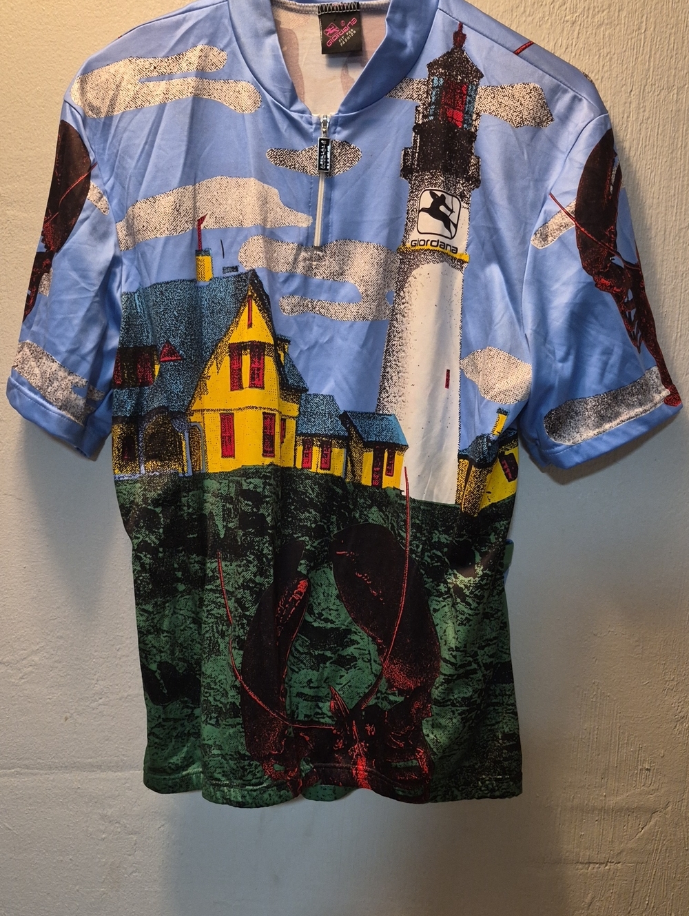 Giordana Cycling Jersey Size Large Lobster Italy Blend Back Pockets